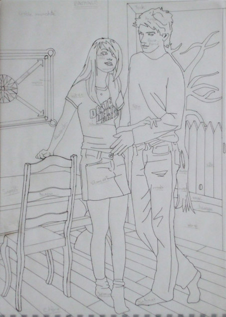 Calque à l'encre pour réalisation marqueterie