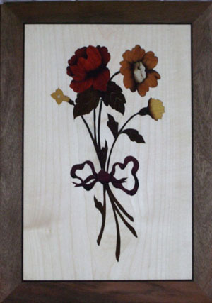 Marqueterie bouquet de fleurs