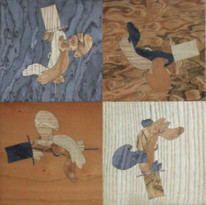 Marqueterie Perroquets