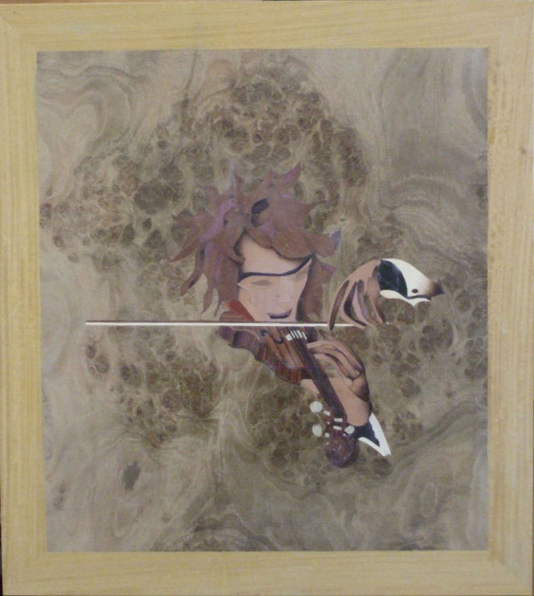 Marqueterie violonistte clair